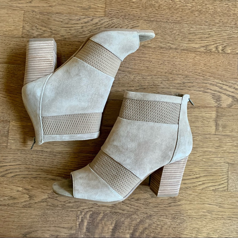 Reba Open Toe Tan Leather Ankle Boots